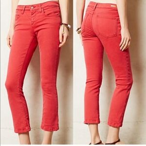 Anthropologie Red Straight Leg Jeans